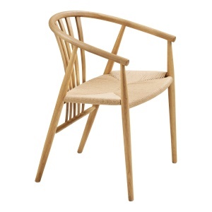 SET 2 SCAUNE DINING AGUSTIN, DIN LEMN DE STEJAR SI RACHITA, CULOARE NATUR, HOUSE NORDIC - Img 4