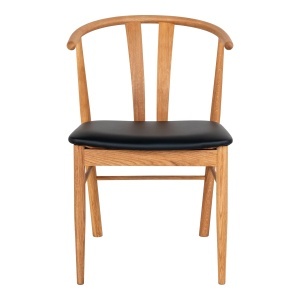 SET 2 SCAUNE DINING ARTENARA, DIN LEMN SI PIELE ECO, CULOARE NATUR/NEGRU, HOUSE NORDIC - Img 3