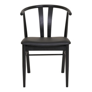 SET 2 SCAUNE DINING ARTENARA, DIN LEMN SI PIELE ECO, CULOARE NEGRU, HOUSE NORDIC - Img 3