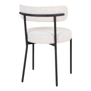 SET 2 SCAUNE DINING BADALONA, DIN METAL SI TEXTIL BOUCLE, CULOARE ALB/NEGRU, HOUSE NORDIC - Img 5