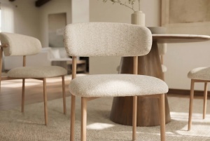 SET 2 SCAUNE DINING BELFORT, REALIZAT DIN MATERIAL TEXTIL SI METAL, CULOARE BEJ/NATUR, INVICTA INTERIOR - Img 6