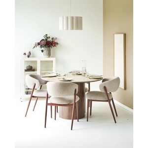 SET 2 SCAUNE DINING CAVI, REALIZAT DIN METAL, FURNIR SI TEXTIL, CULOARE NATUR/MARO, HOUSE NORDIC - Img 13