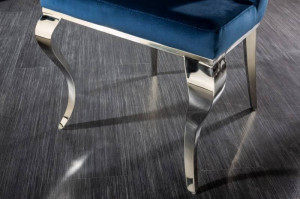 SET 2 SCAUNE DINING, CLASIC, BAROC, DIN METAL SI CATIFEA ALBASTRA, ARTIM GROUP SELECTION - Img 6
