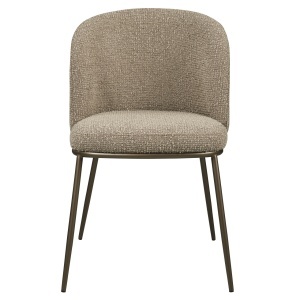 SET 2 SCAUNE DINING, ELVI, REALIZAT DIN METAL SI TEXTIL IGNIFUG, CULOARE CAPPUCCINO, DESIGN DEOSEBIT, RICHMOND INTERIORS