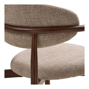 SET 2 SCAUNE DINING LEVANTO, DIN METAL SI TEXTIL, CULOARE NUC/NISIPIU, HOUSE NORDIC - Img 9