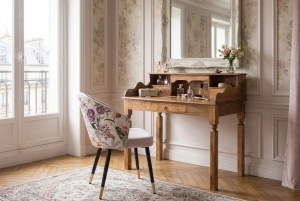 SET 2 SCAUNE MAISON, REALIZAT DIN METAL SI CATIFEA , CULOARE VIOLET/CREM, INVICTA INTERIOR - Img 3