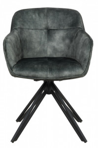 SET 2 SCAUNE ROTATIV, VERDE/GRI, EUPHORIA, DIN METAL SI CATIFEA, STIL RETRO, ARTIM GROUP SELECTION - Img 3