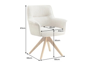 SET 2 SCAUNE ROTATIVE 180 GRADE, LE GRAND, MATERIAL CHENILLE GRI SI PICIOARE DIN LEMN, ARTIM GROUP SELECTION - Img 2