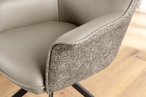 SET 2 SCAUNE ROTATIVE 180 GRADE, LE GRAND, MATERIAL CHENILLE, PIELE ECO SI PICIOARE DIN METAL, ARTIM GROUP SELECTION - Img 5