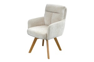 SET 2 SCAUNE ROTATIVE, BIG GEORGE, TEXTIL CHENILLE SI LEMN, CULOARE BEJ, ARTIM GROUP SELECTION - Img 3
