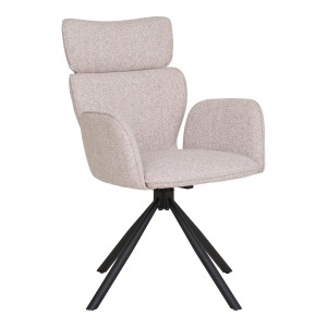 SET 2 SCAUNE ROTATIVE CORDOBA, DIN METAL SI TEXTIL, CULOARE BEJ, HOUSE NORDIC