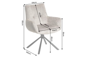SET 2 SCAUNE ROTATIVE SIGNATURE, REALIZAT DIN METAL SI CATIFEA , CULOARE GRI, INVICTA INTERIOR - Img 5