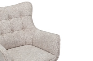 SET 2 SCAUNE ROTATIVE THOR 360GRADE, CADRUL DIN LEMN MASIV DE STEJAR SI MATERIAL TEXTIL , BEJ DESCHIS, STIL MODERN - Img 4