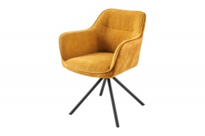 SET 2 SCAUNE ROTATIVE, VERONA, GALBEN MUSTAR, METAL SI CATIFEA, DESIGN MODERN, ARTIM GROUP SELECTION - Img 7