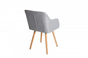 SET 2 SCAUNE, TEXTIL GRI DESCHIS, SCANDINAVIA, DESIGN SCANDINAV - Img 4