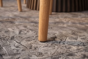 SET 2 SCAUNE VALHALLA WOOD, REALIZAT DIN LEMN DE STEJAR SI TEXTIL, CULOARE CREM/NATUR - Img 6