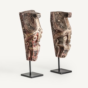 SET 2 STATUETE PRIMITIVO, 86CM, CULOARE MARO/NATUR, DIN LEMN DE SALCAM SI FIER, ARTIM GROUP SELECTION - Img 2