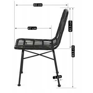 SET 4 SCAUNE DE TERASA, ARTIM MEBLE, REALIZAT DIN RATAN SINTETIC SI CADRUL DIN METAL, STIL MODERN - Img 6