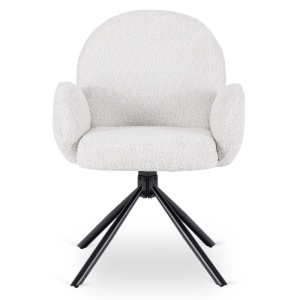 SET 4 SCAUNE ROTATIVE, ARTIM MEBLE, REALIZAT DIN MATERIAL BOUCLE GRI SI METAL, STIL MODERN - Img 5