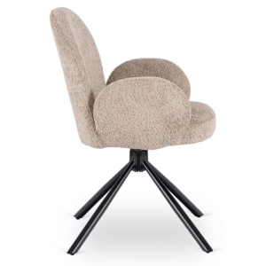 SET 4 SCAUNE ROTATIVE, ARTIM MEBLE, REALIZAT DIN MATERIAL BOUCLE MARO SI METAL, STIL MODERN - Img 6