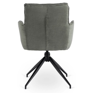 SET 4 SCAUNE ROTATIVE, ARTIM MEBLE, REALIZAT DIN MATERIAL CATIFEA RAIAT VERDE SI METAL, STIL MODERN - Img 9