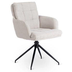 SET 4 SCAUNE ROTATIVE, ARTIM MEBLE, REALIZAT DIN MATERIAL CATIFEA RAIAT GRI SI METAL, STIL MODERN - Img 6