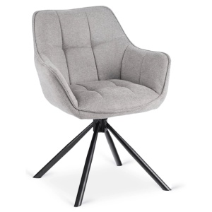 SET 4 SCAUNE ROTATIVE, ARTIM MEBLE, REALIZAT DIN MATERIAL TEXTIL GRI SI CADRUL DIN METAL, STIL MODERN - Img 5