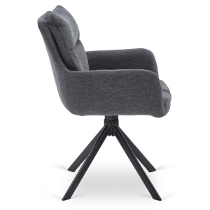 SET 4 SCAUNE ROTATIVE, ARTIM MEBLE, REALIZAT DIN MATERIAL TEXTIL GRI INCHIS SI METAL, STIL MODERN - Img 7