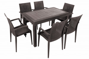 SET DE GRADINA BISTRO O MASA + 6 SCAUNE POLIPROPILENA - Img 1