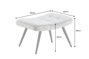 SET FOTOLIU SI TABURET SCANDINAVIA, DIN METAL SI TEXTIL CHENILLE, CULOARE SAMPANIE, INVICTA INTERIOR - Img 2