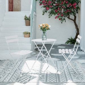 SET GRADINA, ARTIM GROUP COLLECTION, 1 MASA SI 2 SCAUNE, ALB, DESIGN MODERN - Img 6