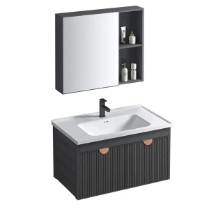 SET MOBILIER DE BAIE CU LAVOAR, OGLINDA, MARIO 60CM, GRI, JUST IN COLLECTION