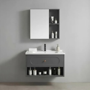 SET MOBILIER DE BAIE CU LAVOAR, OGLINDA, RIVER 60CM, GRI, JUST IN COLLECTION