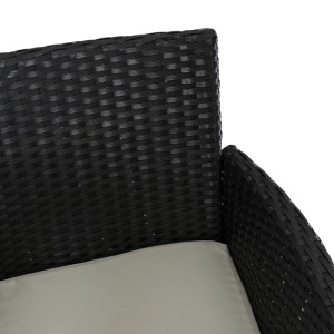 SET MOBILIER GRADINA, ARTIM MEBLE, MASA SI 8 SCAUNE, REALIZAT DIN POLIRATAN, CULOARE NEGRU/BEJ, STIL MODERN - Img 8
