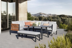 SET TERASA DE LUAT MASA/LOUNGE, 4 PIESE, COLTAR, MASA SI PUF, ARTIM GROUP COLLECTION - Img 5