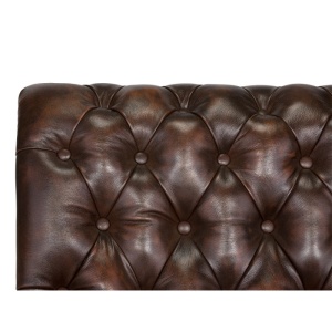 SEZLONG CHESTERFIELD 175CM, DIN LEMN SI PIELE NATURALA, CULOARE MARO, ARTIM SELECTION - Img 3