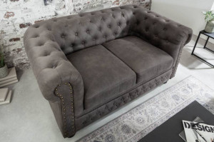 SOFA CHESTERFIELD II 150CM, 2 LOCURI, GRI ANTICHIZAT, ARTIM GROUP SELECTION - Img 3