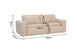 SOFA ELEGANTA DE BIROU BIG GEORGE 245CM, PENTRU 3 LOCURI, REALIZAT DIN LEMN SI PIELE ECO, CULOARE MARO, INVICTA INTERIOR - Img 4