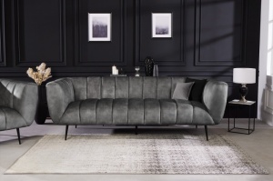 SOFA MODERNA, 225CM, TEXTIL FIN( CATIFEA), GRI/NEGRU, DESIGN EXCLUSIVIST, ARTIM GROUP SELECTION - Img 1