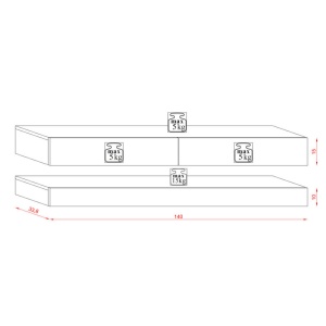 STOC 1 BUC!!! COMODA TV, MDF, 140CM, FLY, NEAGRA, DESIGN MODERN - Img 3