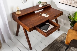 STOC!!!! BIROU 120CM, DIN LEMN MASIV DE SALCAM, MONSOON, DESIGN RETRO/ VINTAGE - Img 7
