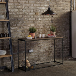 STOC!!! CONSOLA STIL INDUSTRIAL, KALIS, 60X76 METAL SI LEMN