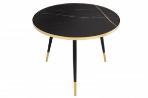 STOC!!! MASUTA DE CAFEA 60CM, NEGRU/AURIU, PARIS DIN LEMN SI METAL, ARTIM GROUP - Img 4