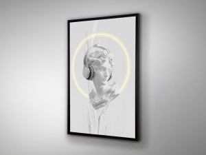 TABLOU DECORATIV CU LED, BUSTO 120CM, PANZA IMPRIMATA, DESIGN EXCLUSIV