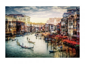 TABLOU DECORATIV VENICE, 120 CM, DIN STICLA SECURIZATA, STIL MODERN