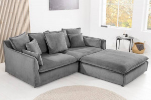 TABURET 100CM, TEXTIL FOARTE MOALE, GRI, MODEL DEOSEBIT, ARTIM GROUP SELECTION - Img 5