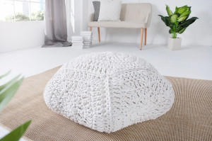 TABURET ALB DIN BUMBAC TRICOTAT MANUAL COSY IV 37752