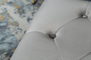 TABURET/BANCUTA GRI ARGINTIU CHESTERFIELD STIL ENGLEZESC - Img 4