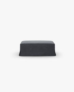TABURET COLTAR/CANAPEA JODIE, 80X99 CM, GRI ALBASTRU, TAPITAT CU TAPITERIE DIN TEXTIL STRUCTURAT LINS, MICADONI