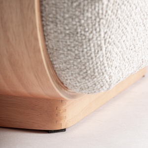 TABURET SASI 63CM, REALIZAT DIN FURNIR SI TEXTIL , STIL CONTEMPORAN, FINISAJ NATUR/BEJ, VICAL HOME - Img 4